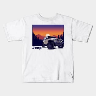 Jeep Rubicon In Mount Kids T-Shirt